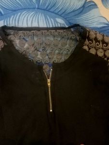 Black Tunic with Lace Sleeves