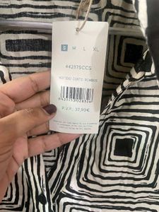 Chic Geometric Print Shirt Dress