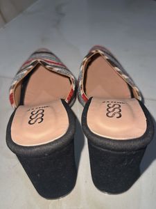 Striped Pointed Mules