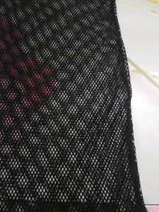 (1300)Black Fringe Mesh Cover-Up