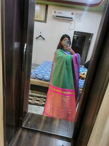 Multicolour glittery and shiny saree.
