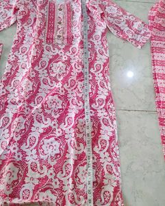 Elegant Pink &amp; White Kurta Set L and Xl available