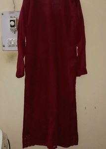 Maroon stitched dress material