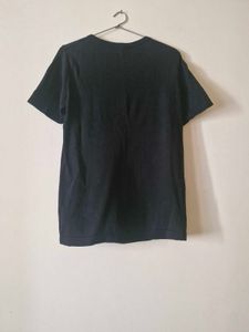 Black Textured Sweater Type T-Shirt