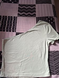 Sage Green One-Shoulder Tee