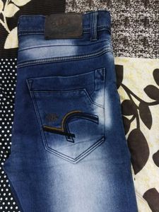 Mens Casual Slim Fit, Navy Blue Jeans