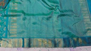 Elegant Teal Saree With Designer Blouse