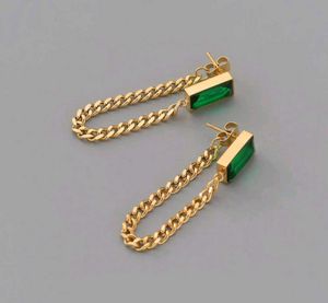 Emerald Chain Earrings