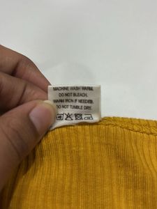 Ribbed Square Neck Top - Mustard Yellow