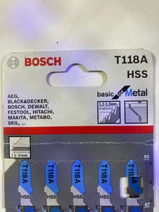 Bosch T118A Metal Cutting JigsawBlade Set