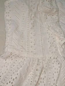 Max White Eyelet Ruffle Top