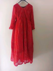 Red Anarkali Dress