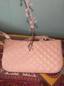 Blush Quilted Shoulder Bag
