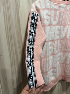 Evisu Womens Pink Rabbit Wool Sweater
