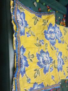 Beautiful Floral Kurta With Net Arms ..💙🪬