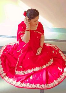 Red Bridal  Lehenga Choli Dupatta