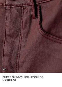 H&amp;M Burgundy jeggings high waist
