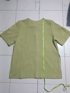 Vintage Green Floral Button-Up Top