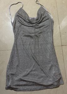 MANGO Knitted Cowl Neck Dress