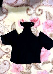 Black Cold Shoulder Top