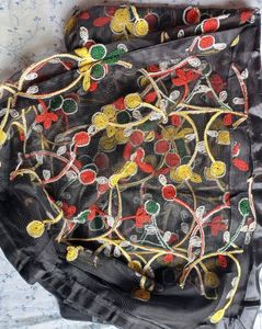 Pretty 😍 Net Dupatta With Multicolored Work