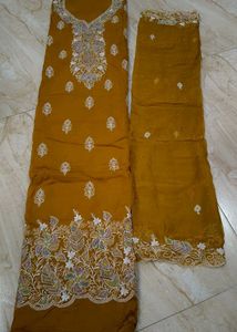 Embroidered Kurta Set unstitched