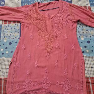 Modal Chikankari Short Kurti