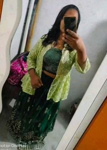 Green Embroidered Lehenga Choli