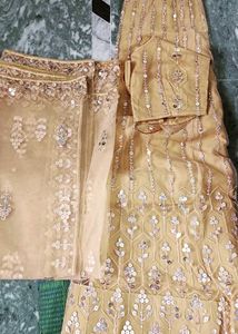 Elegant Gold Lehenga Choli Set