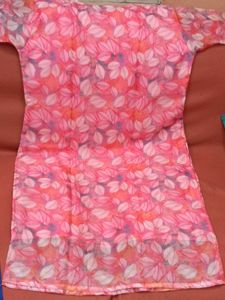 BrandNew BeautifulPink FloralPrintKurta+PatialaB
