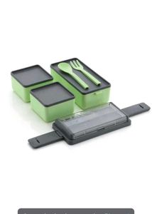 Stackable Double Decker Lunch Box with Utensils