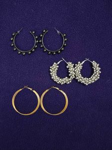 Set of 3 Earring Hoops