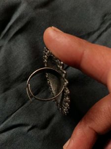 Adjustable Oxidised Silver Ring