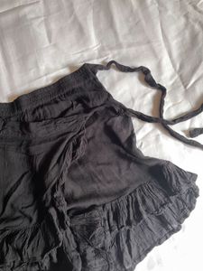 Black Ruffle Mini Skirt