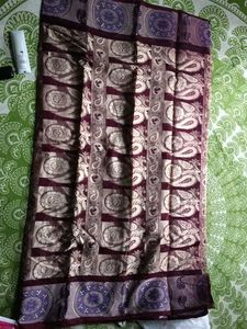 Vintage Maroon &amp; Gold Sari Fabric