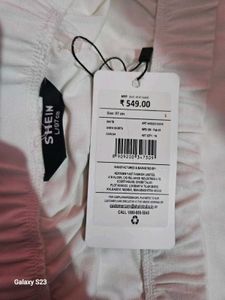 White Slit Midi Skirt Shein