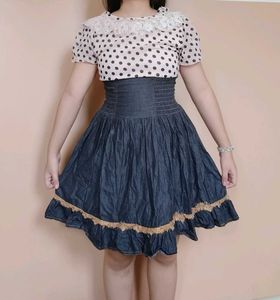 Retro Polka Dot Lace Dress