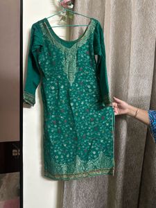 Winter Green Embroidered Salwar Kameez