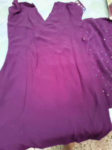 Beautiful Mauve party wear kurta &amp; dupatta in 40 s