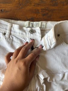 Abercrombie White Denim Shorts