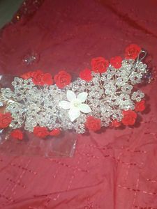 Red Rose Crystal Hair Vine
