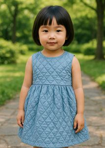 Blue Quilted Dress