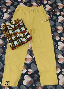 Plaid Shirt &amp; Mustard Pants