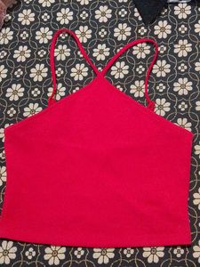 Red Cross String Crop Top ❤️