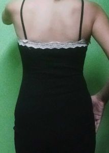 Party wear cami black dress with lace details