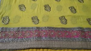 Beautiful Yellow Sari With Blouse