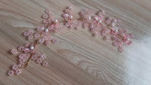 Pink Beaded Floral Headband