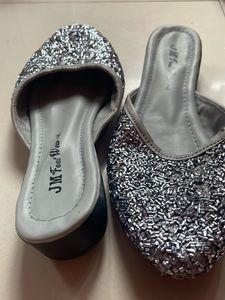Sparkling Silver Mules