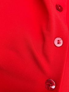 Red Button-Down Short Sleeve Top