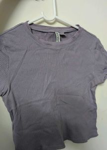 H&M Lavender Ribbed Top
